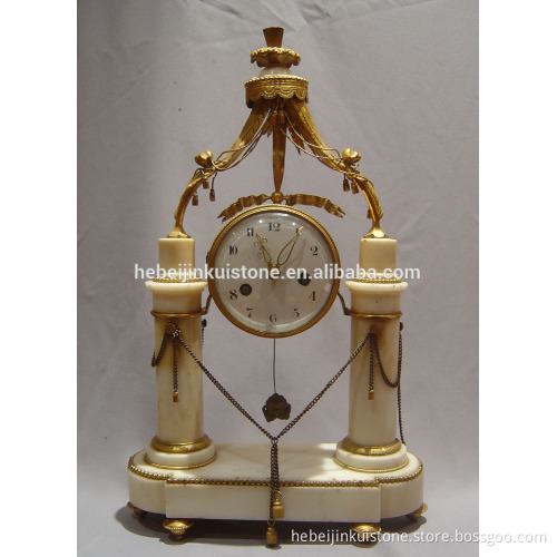 white marble bronze clock